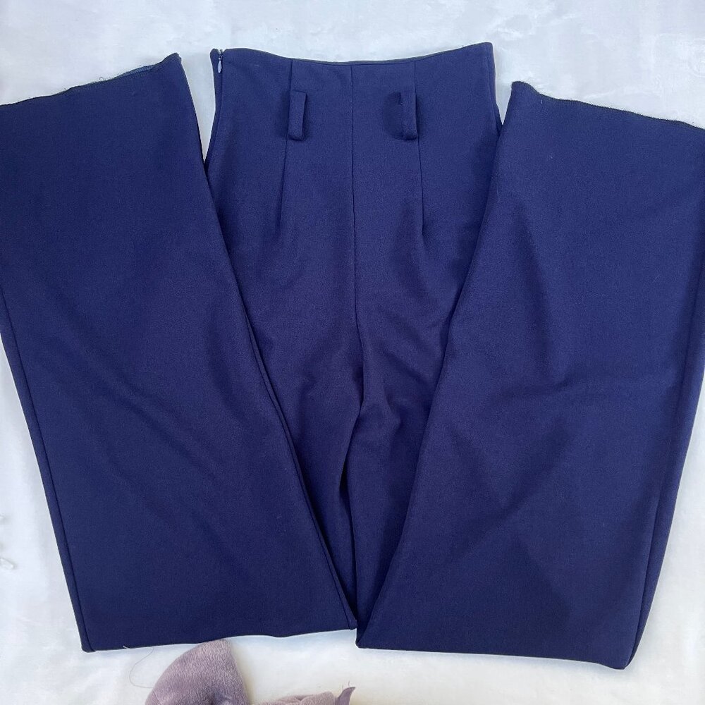 NWT Lila Kass High Waist Navy pants 2 - Picture 9 of 13